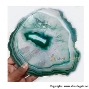 Green Dyed Agate Slice